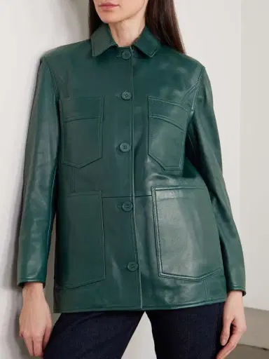 Nour Hammour Seleste Paneled Leather Jacket | Thumbnail 3 Nour Hammour Seleste Paneled Leather Jacket | Thumbnail 3