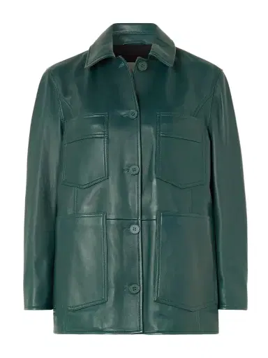 Nour Hammour Seleste Paneled Leather Jacket | Thumbnail 1 Nour Hammour Seleste Paneled Leather Jacket | Thumbnail 1