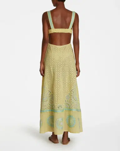 Emporio Sirenuse Azzurra Dress with Amalfi Embroidery | Thumbnail 3 Emporio Sirenuse Azzurra Dress with Amalfi Embroidery | Thumbnail 3