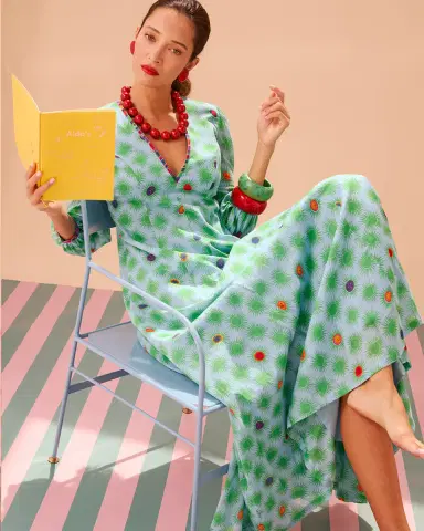 Emporio Sirenuse Clarissa Dress in Green Smile | Thumbnail 5 Emporio Sirenuse Clarissa Dress in Green Smile | Thumbnail 5