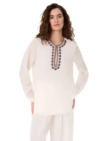 Emporio Sirenuse Irene Blouse in Embroidery Beads | Thumbnail 1 Emporio Sirenuse Irene Blouse in Embroidery Beads | Thumbnail 1