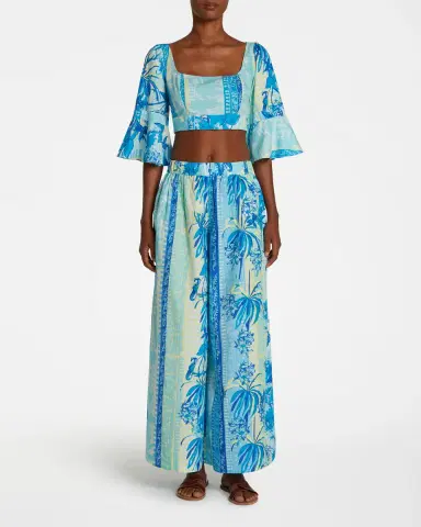Emporio Sirenuse Jade Pants in Blue Blossom | Thumbnail 2 Emporio Sirenuse Jade Pants in Blue Blossom | Thumbnail 2