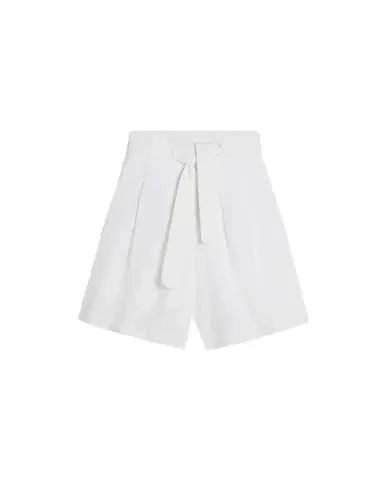 Emporio Sirenuse Light Wind Celeste Shorts in White Linen | Thumbnail 1 Emporio Sirenuse Light Wind Celeste Shorts in White Linen | Thumbnail 1