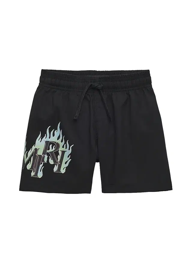 Little Boy's & Boy's Logo Flames Swim Trunks - Black Little Boy's & Boy's Logo Flames Swim Trunks - Black