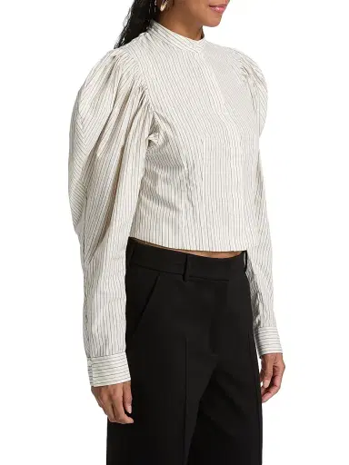 Ronny Kobo Women's Outlander x Swanson Striped Button-Front Top - Outlander Stripe - Size XL | Thumbnail 4 Ronny Kobo Women's Outlander x Swanson Striped Button-Front Top - Outlander Stripe - Size XL | Thumbnail 4