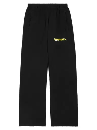 Balenciaga Men's Messy Spray Baggy Sweatpants - Black - Size Large | Thumbnail 1 Balenciaga Men's Messy Spray Baggy Sweatpants - Black - Size Large | Thumbnail 1
