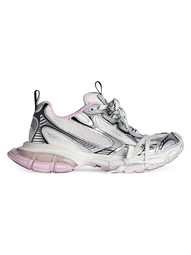 Women's 3XL Gel Clearsole Sneakers - White Pink Black Women's 3XL Gel Clearsole Sneakers - White Pink Black