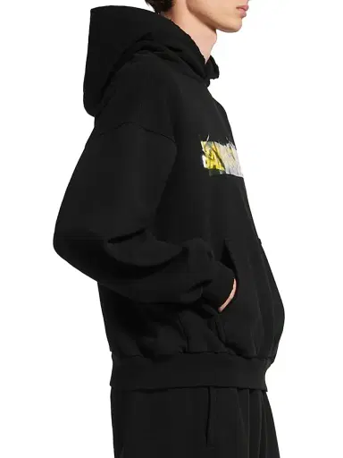 Balenciaga Men's Messy Spray Medium Fit Hoodie - Black - Size XL | Thumbnail 4 Balenciaga Men's Messy Spray Medium Fit Hoodie - Black - Size XL | Thumbnail 4