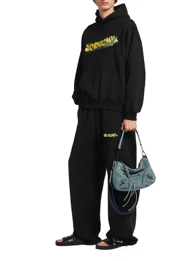 Balenciaga Men's Messy Spray Medium Fit Hoodie - Black - Size XL | Thumbnail 6 Balenciaga Men's Messy Spray Medium Fit Hoodie - Black - Size XL | Thumbnail 6