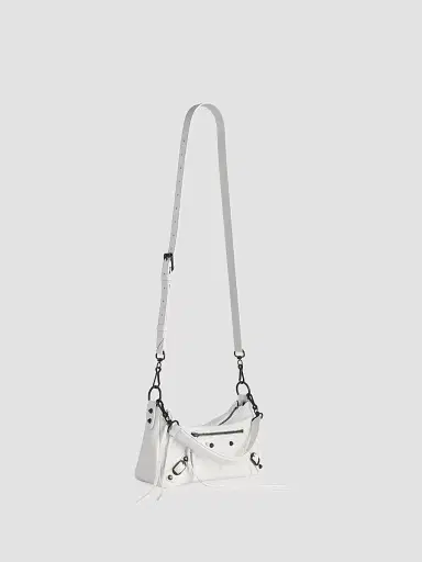 Balenciaga Women's Le City Moto Crossbody Bag - Optic White | Thumbnail 2 Balenciaga Women's Le City Moto Crossbody Bag - Optic White | Thumbnail 2