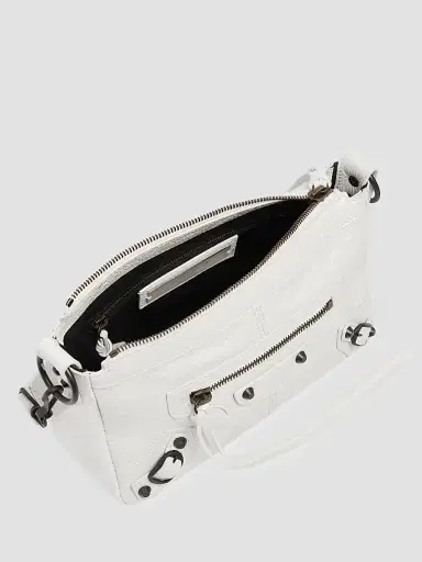 Balenciaga Women's Le City Moto Crossbody Bag - Optic White | Thumbnail 4 Balenciaga Women's Le City Moto Crossbody Bag - Optic White | Thumbnail 4