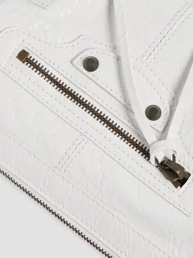 Balenciaga Women's Le City Moto Crossbody Bag - Optic White | Thumbnail 6 Balenciaga Women's Le City Moto Crossbody Bag - Optic White | Thumbnail 6