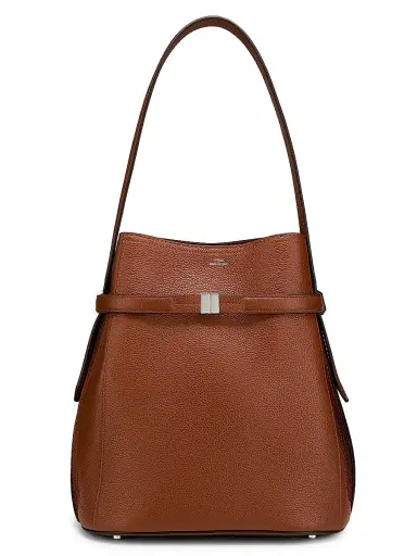 TOTEME Women's Belted Grained-Leather Bucket Bag | Thumbnail 1 TOTEME Women's Belted Grained-Leather Bucket Bag | Thumbnail 1