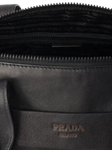 Prada Women's Route Leather Top-Handle Bag - Black | Thumbnail 7 Prada Women's Route Leather Top-Handle Bag - Black | Thumbnail 7