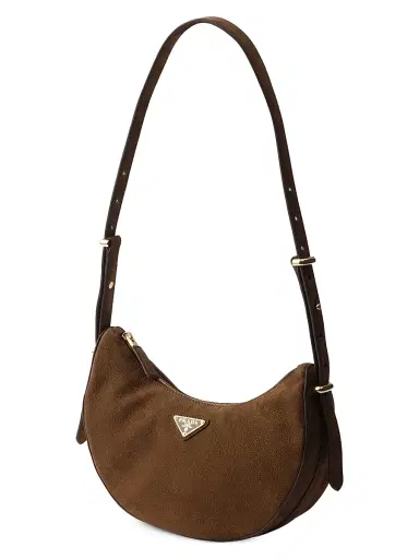Prada Women's Arqué Nubuck Leather Shoulder Bag - Brown | Thumbnail 5 Prada Women's Arqué Nubuck Leather Shoulder Bag - Brown | Thumbnail 5
