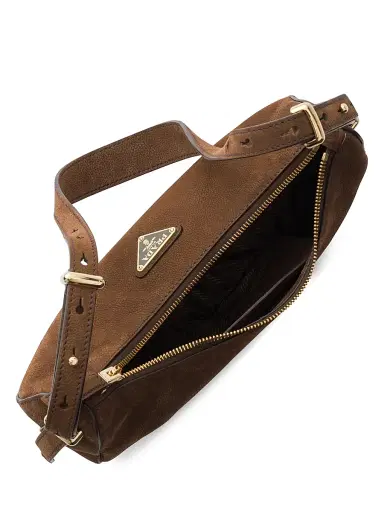 Prada Women's Arqué Nubuck Leather Shoulder Bag - Brown | Thumbnail 6 Prada Women's Arqué Nubuck Leather Shoulder Bag - Brown | Thumbnail 6