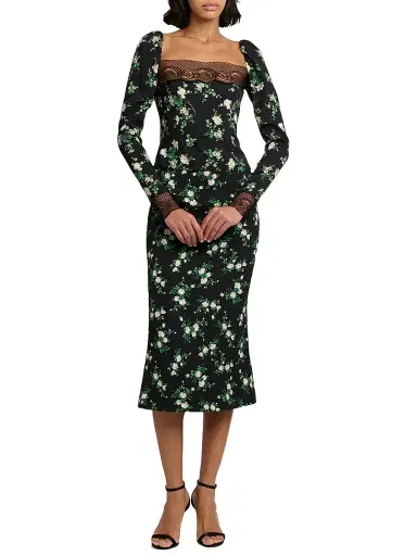 Dolce & Gabbana Women's Floral Silk-Blend Pencil Skirt - Rosell Bianca Fnero | Thumbnail 2 Dolce & Gabbana Women's Floral Silk-Blend Pencil Skirt - Rosell Bianca Fnero | Thumbnail 2