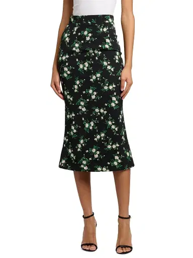 Dolce & Gabbana Women's Floral Silk-Blend Pencil Skirt - Rosell Bianca Fnero | Thumbnail 3 Dolce & Gabbana Women's Floral Silk-Blend Pencil Skirt - Rosell Bianca Fnero | Thumbnail 3