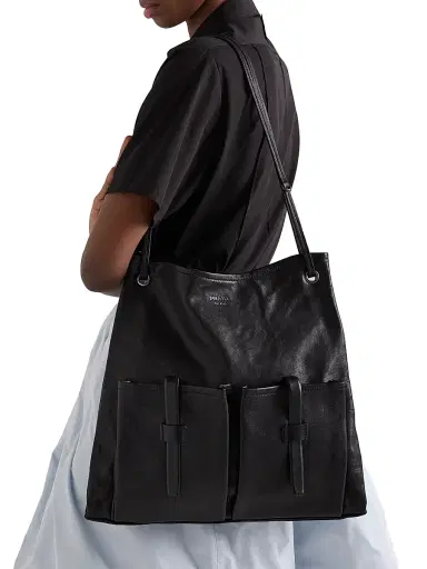 Prada Women's Route Leather Shoulder Bag - Black | Thumbnail 2 Prada Women's Route Leather Shoulder Bag - Black | Thumbnail 2