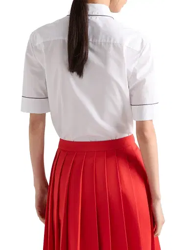 Prada Women's Short-Sleeved Poplin Shirt - White - Size 2 | Thumbnail 3 Prada Women's Short-Sleeved Poplin Shirt - White - Size 2 | Thumbnail 3