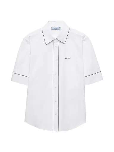 Prada Women's Short-Sleeved Poplin Shirt - White - Size 2 | Thumbnail 1 Prada Women's Short-Sleeved Poplin Shirt - White - Size 2 | Thumbnail 1