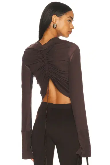 Jade Cropper Gathered Back Button Up Top | Thumbnail 3 Jade Cropper Gathered Back Button Up Top | Thumbnail 3