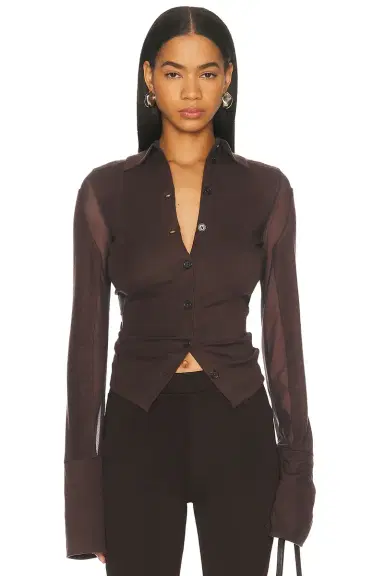 Jade Cropper Gathered Back Button Up Top | Thumbnail 4 Jade Cropper Gathered Back Button Up Top | Thumbnail 4