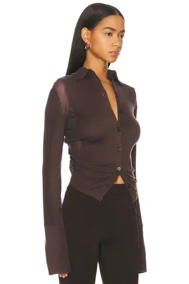 Jade Cropper Gathered Back Button Up Top | Thumbnail 5 Jade Cropper Gathered Back Button Up Top | Thumbnail 5