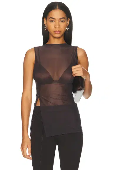 Jade Cropper Sheer Sleeveless Top | Thumbnail 3 Jade Cropper Sheer Sleeveless Top | Thumbnail 3