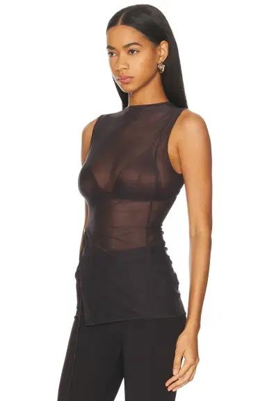 Jade Cropper Sheer Sleeveless Top | Thumbnail 5 Jade Cropper Sheer Sleeveless Top | Thumbnail 5