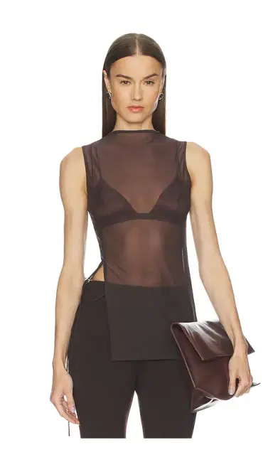 Jade Cropper Sheer Sleeveless Top | Thumbnail 1 Jade Cropper Sheer Sleeveless Top | Thumbnail 1