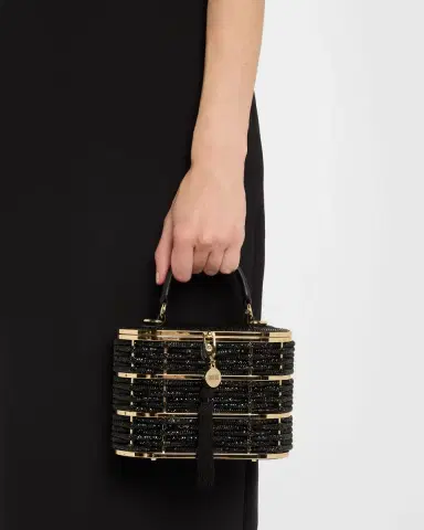 Judith Leiber Couture Willow Woven Crystal Basket Top-Handle Bag | Thumbnail 1 Judith Leiber Couture Willow Woven Crystal Basket Top-Handle Bag | Thumbnail 1