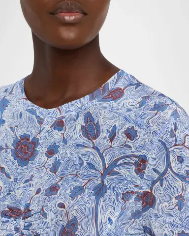 Ulla Johnson Neri Printed Long-Sleeve Top | Thumbnail 4 Ulla Johnson Neri Printed Long-Sleeve Top | Thumbnail 4