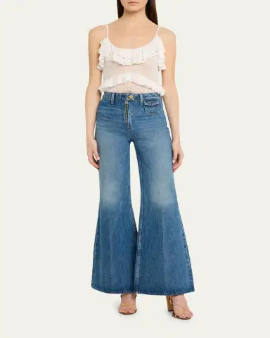 Ulla Johnson Bania Ruffled Pointelle Knit Bodysuit | Thumbnail 2 Ulla Johnson Bania Ruffled Pointelle Knit Bodysuit | Thumbnail 2