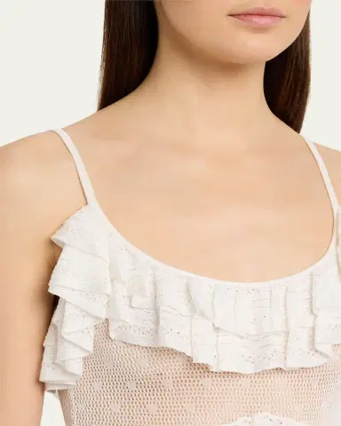 Ulla Johnson Bania Ruffled Pointelle Knit Bodysuit | Thumbnail 5 Ulla Johnson Bania Ruffled Pointelle Knit Bodysuit | Thumbnail 5