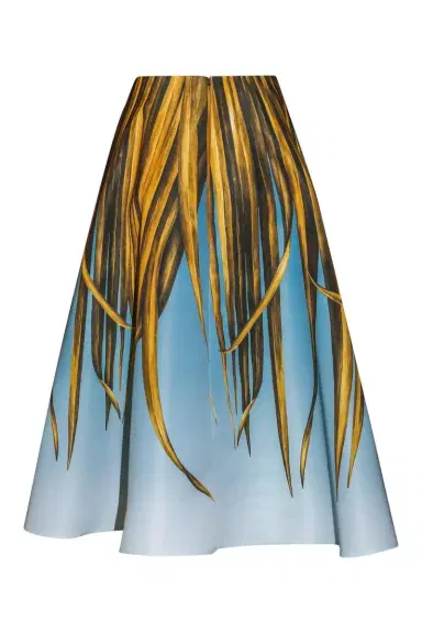 Oscar de la Renta Palm Print Ombre Circle Skirt | Thumbnail 4 Oscar de la Renta Palm Print Ombre Circle Skirt | Thumbnail 4