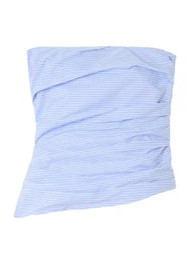 Simkhai Emerson Strapless Ruched Pinstriped Cotton-poplin Bustier Top | Thumbnail 1 Simkhai Emerson Strapless Ruched Pinstriped Cotton-poplin Bustier Top | Thumbnail 1