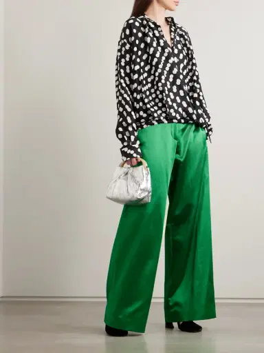Dries Van Noten Cotton-blend Satin Straight-leg Pants | Thumbnail 2 Dries Van Noten Cotton-blend Satin Straight-leg Pants | Thumbnail 2