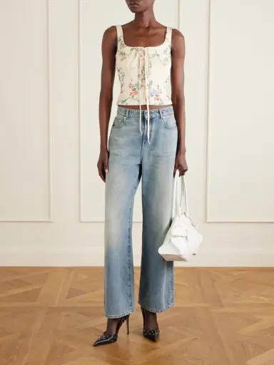 McQueen Floral-print Crepe Corset Top | Thumbnail 2 McQueen Floral-print Crepe Corset Top | Thumbnail 2