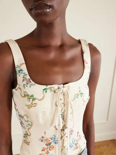 McQueen Floral-print Crepe Corset Top | Thumbnail 4 McQueen Floral-print Crepe Corset Top | Thumbnail 4