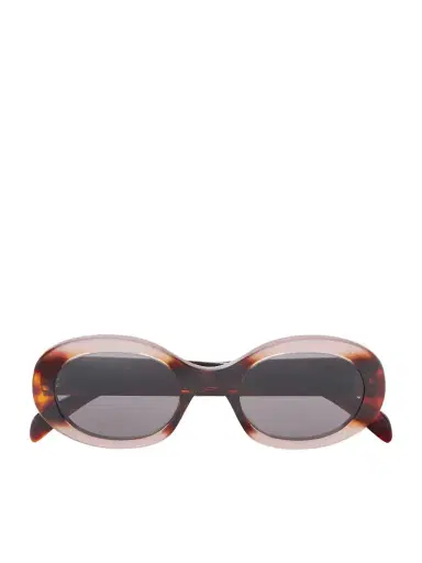 CELINE Eyewear Triomphe Oval-frame Tortoiseshell Acetate Sunglasses | Thumbnail 1 CELINE Eyewear Triomphe Oval-frame Tortoiseshell Acetate Sunglasses | Thumbnail 1