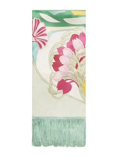 La DoubleJ Fringed Printed Silk-twill Scarf | Thumbnail 1 La DoubleJ Fringed Printed Silk-twill Scarf | Thumbnail 1