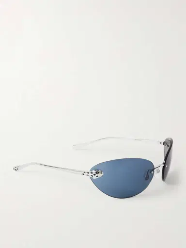Cartier Eyewear Panthère De Cartier Rimless Cat-eye Silver-tone Sunglasses | Thumbnail 3 Cartier Eyewear Panthère De Cartier Rimless Cat-eye Silver-tone Sunglasses | Thumbnail 3