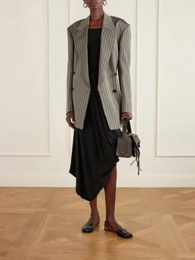 Maison Margiela Asymmetric Gathered Satin Midi Skirt | Thumbnail 2 Maison Margiela Asymmetric Gathered Satin Midi Skirt | Thumbnail 2