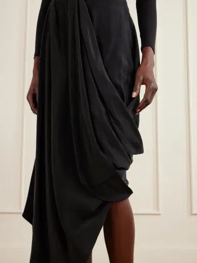 Maison Margiela Asymmetric Gathered Satin Midi Skirt | Thumbnail 5 Maison Margiela Asymmetric Gathered Satin Midi Skirt | Thumbnail 5