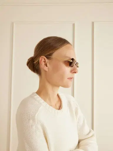 Cartier Eyewear Panthère De Cartier Rimless Hexagon-frame Gold-tone Sunglasses | Thumbnail 4 Cartier Eyewear Panthère De Cartier Rimless Hexagon-frame Gold-tone Sunglasses | Thumbnail 4