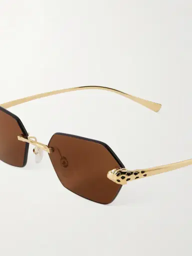 Cartier Eyewear Panthère De Cartier Rimless Hexagon-frame Gold-tone Sunglasses | Thumbnail 5 Cartier Eyewear Panthère De Cartier Rimless Hexagon-frame Gold-tone Sunglasses | Thumbnail 5