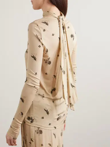 TOTEME Tie-detailed Draped Floral-print Jersey Top | Thumbnail 3 TOTEME Tie-detailed Draped Floral-print Jersey Top | Thumbnail 3