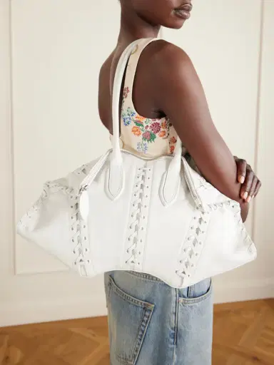 Alexander McQueen Manta Tie-detailed Leather Shoulder Bag | Thumbnail 2 Alexander McQueen Manta Tie-detailed Leather Shoulder Bag | Thumbnail 2