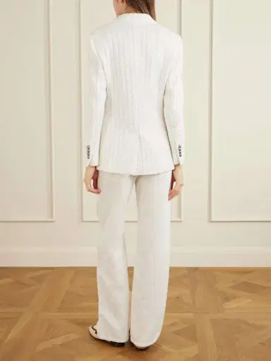 Brunello Cucinelli Cable-knit Cotton Blazer | Thumbnail 4 Brunello Cucinelli Cable-knit Cotton Blazer | Thumbnail 4